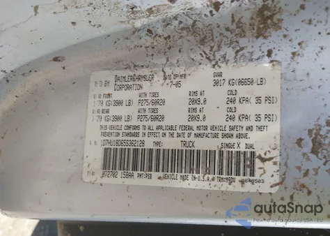 2005 Dodge Ram 1500 Slt/Laramie from USA, damaged, VIN 1D7HU18D65S362128